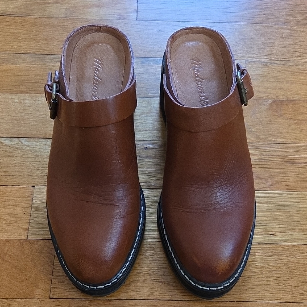 Great Condition Madewell Willa Leather Convertible Clog In English Saddle